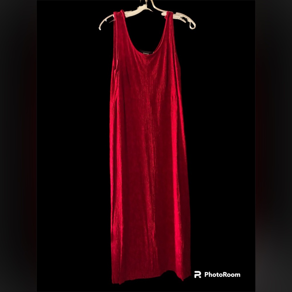 Connections Red Short Sleeve Crepe Dress Size 18W